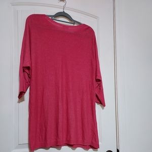 J. Jill pull over sweater XLT Raglan 3/4 knit sleeve linen/viscose rose colored